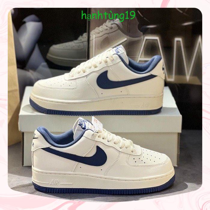 Giày_Nike Air Force 1, Giày AF1 trắng sữa  đế viền xanh navy Hàng Đẹp sẵn SLL 36-43