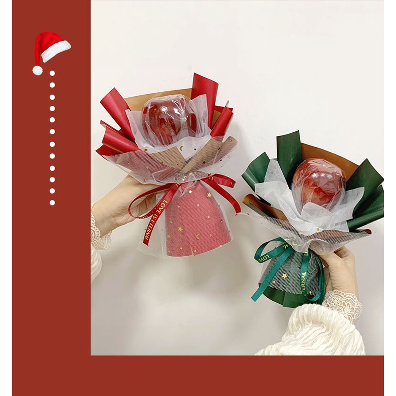 Bó Hoa Táo diy Làm Quà Tặng Giáng Sinh Cho Bạn Gái Hộp Đóng Gói Trái Cây Cao