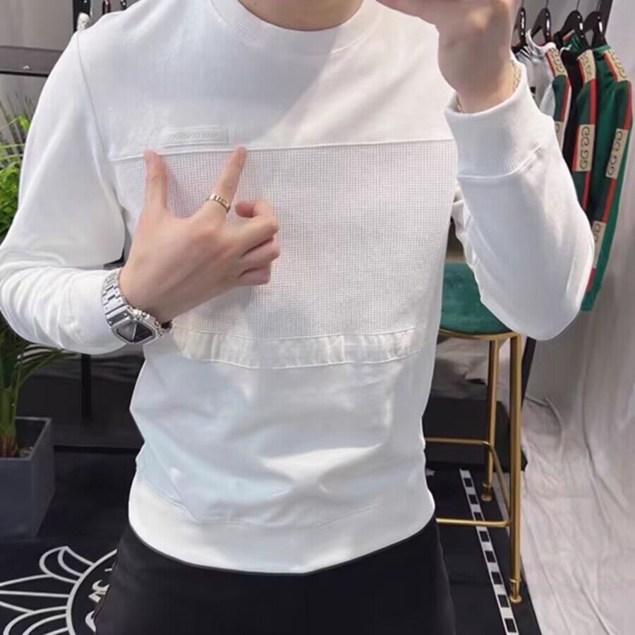 Áo Nỉ Nam Dài Tay Cổ Tròn Thời Trang Hàn Mới