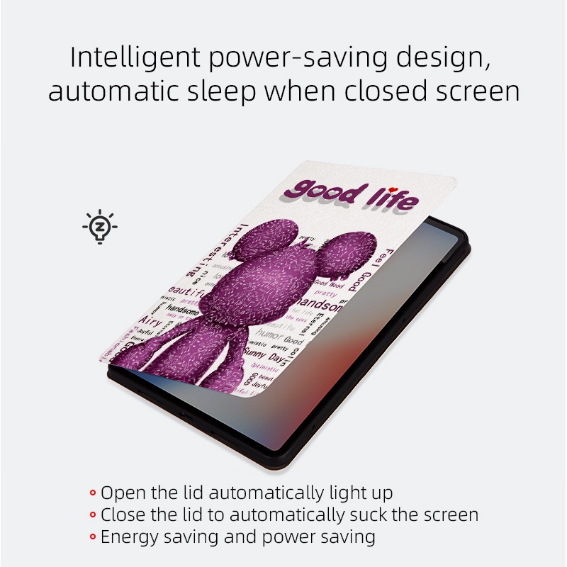 Bao Da Máy Tính Bảng Nắp Lật Họa Tiết Hoạt Hình Cho Samsung Galaxy Tab S9 FE 10.9 SM-X510 SM-X516B Ốp