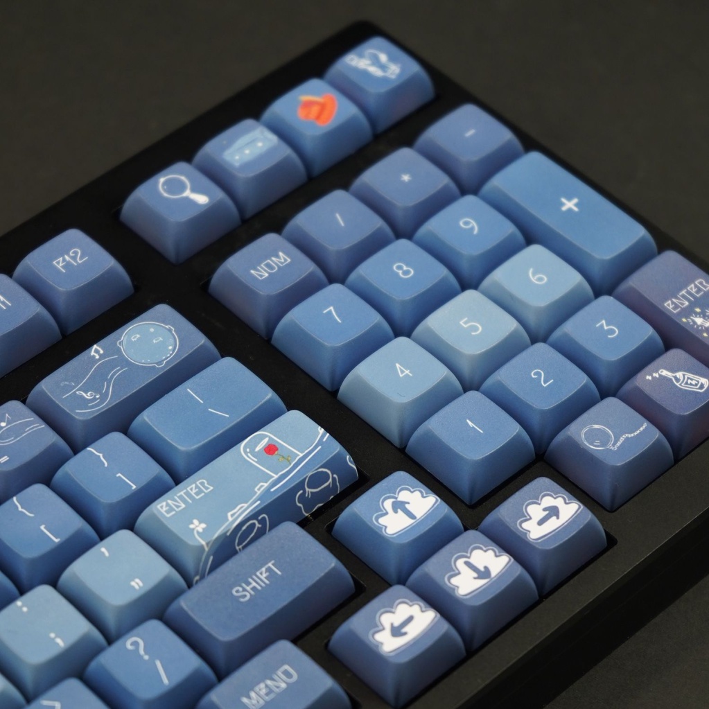 Keycap màu xanh Hoàng Tử Bé, keycaps128 phím, XDA cao 9.5mm, thăng hoa PBT, thích hợp cho bàn phím phím 87/68/84/104/108 ​