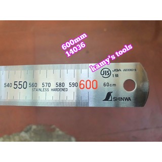 Thước lá shinwa inox 0-600mm model 14036, thước lá 60cm