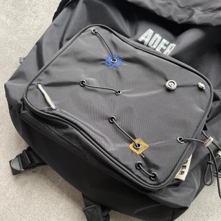 YOAU Ader Backpack Korean Brand Backpack Drawstring Design Letter Logo Printing Design Black Backpack Backpack