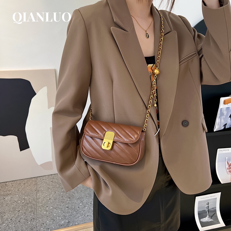 QIANLUO  túi đeo chéo mini 2023NEW Vintage Fashion THỂ THAO Phong Cách Hàn Quốc L91TRX2 42Z231021