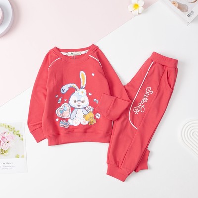 Bộ nỉ quần áo LITIBABY in thỏ quần lé cho bé 11kg - 24kg