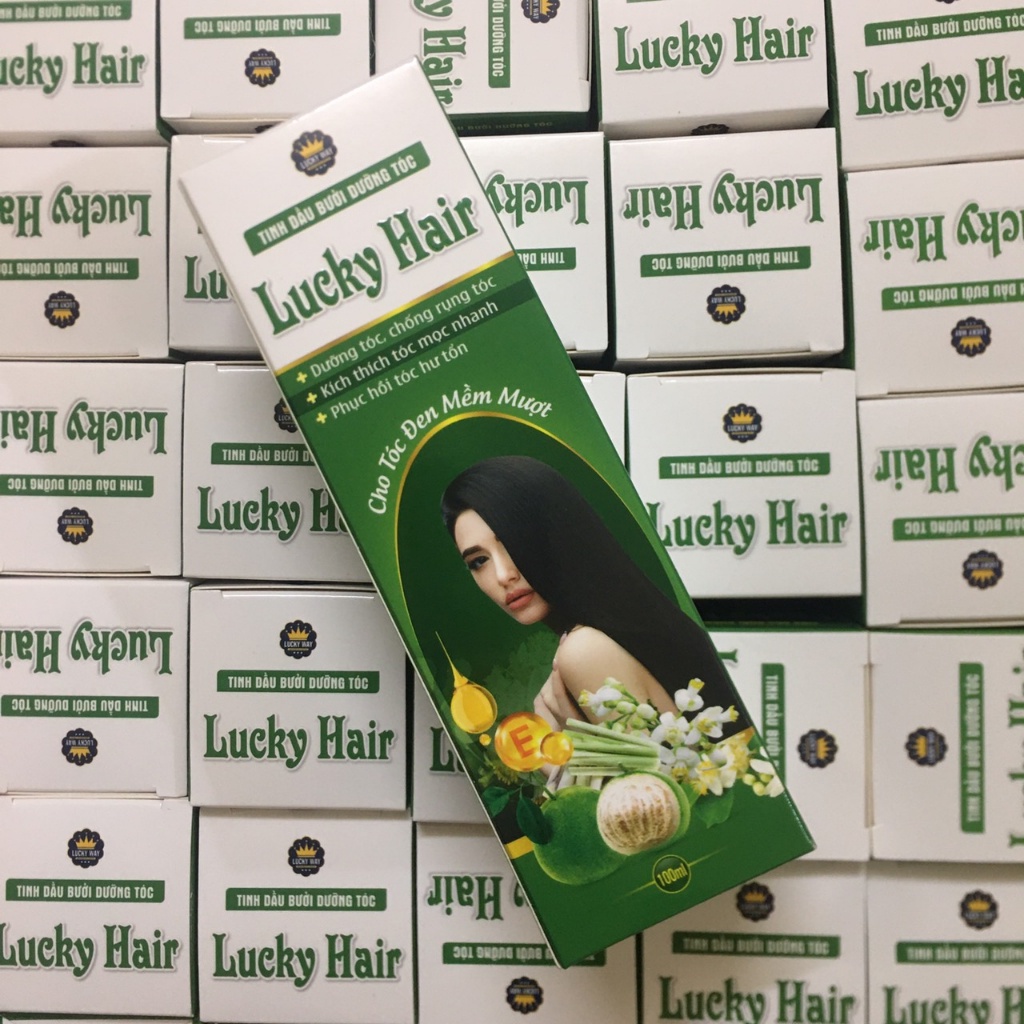 Xịt tinh dầu Bưởi dưỡng tóc Lucky Hair 100ml kích thích nhanh mọc tóc, tóc mau dài, dày, và ít gãy rụng