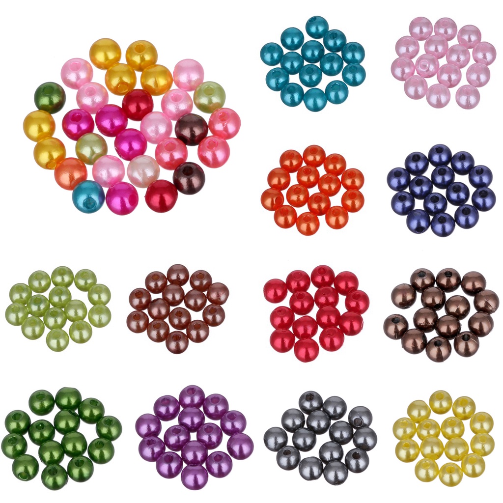 Set 80 Hạt Ngọc Trai Giả Màu Kẹo 6mm Làm Trang Sức diy
