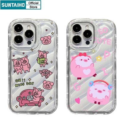 Suntaiho Ốp Điện Thoại tpu Mềm Chống Sốc In Hình Heo Hồng Cho iphone 15 14 12 13 11 pro max ip 7 8 plus x xs xr xs max