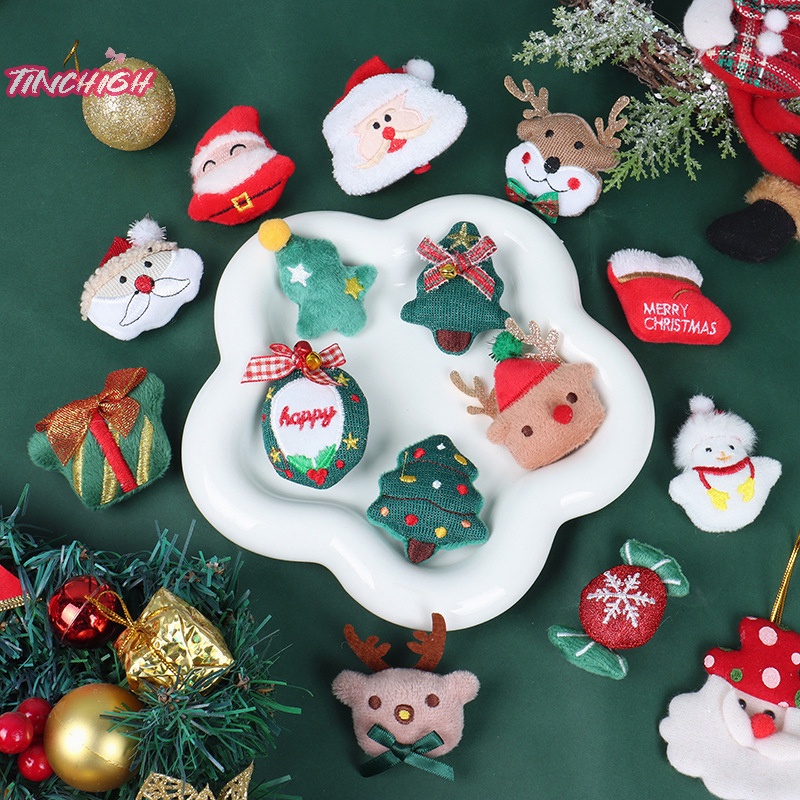 Ghim Cài Áo Hình Người Tuyết / Cây Thông / Chuông Giáng Sinh Bằng Lông Nhung Dễ Thương Xinh Xắn