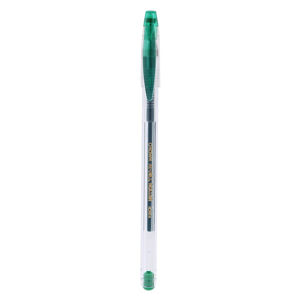 Bút bi nước Gel Crown HJR - 500N Xanh Lá (Ngòi nét 0.7mm)