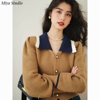  Miya Studio Áo Len áo khoác cardigan Hàn Phong Casual Minimalist INS WMY23A0XZ9 43Z231027 