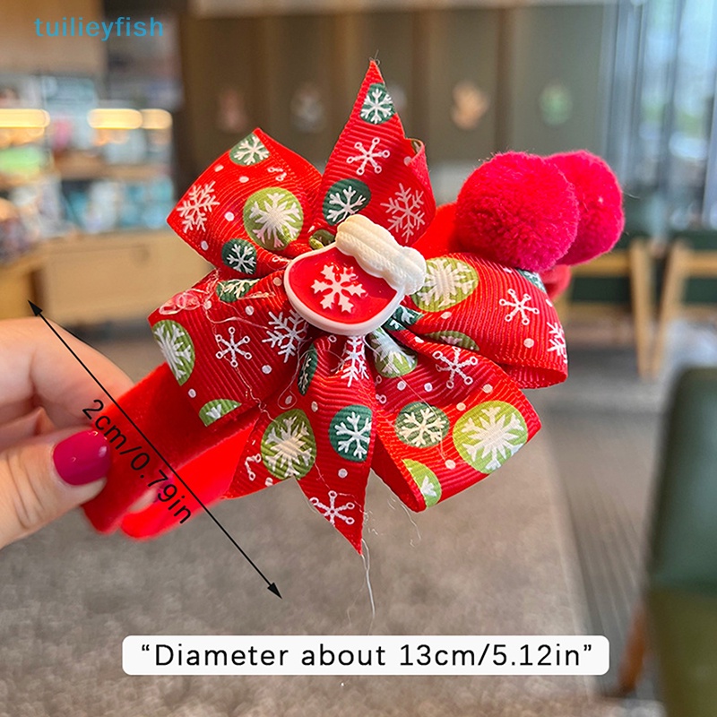 Băng Đô Giáng Sinh Bằng Lông Nhung Đính Nơ Dễ Thương Trang Trí Cho Nữ