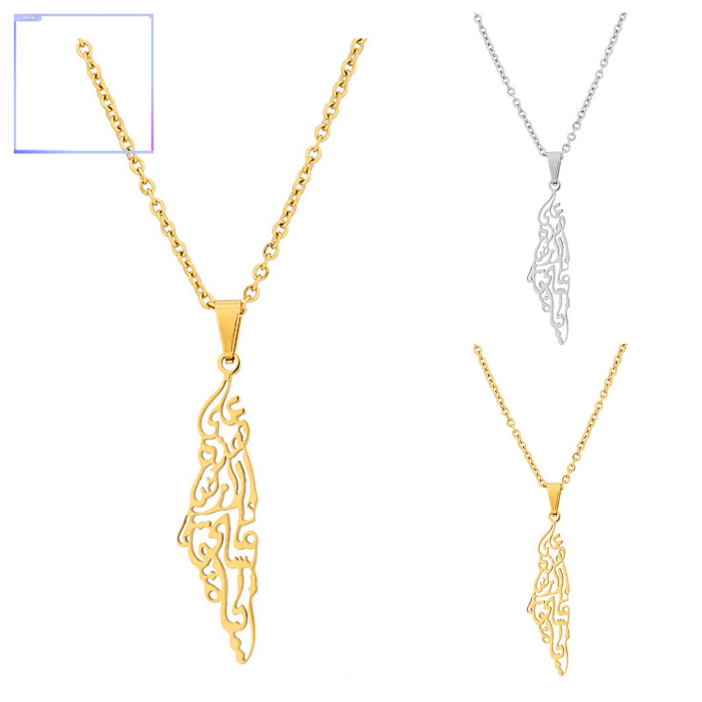 Dây Đai sujianxia sujianxia| Vòng cổ Mặt Hình Bản Đồ palestine Bằng Thép Không Gỉ Phong Cách Đồng Quê Cho Nam Và Nữ perfec