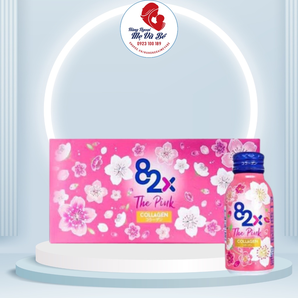 Nước uống Collagen đẹp da 82X The Pink Collagen 1000mg hộp 10 chai Nhật Bản