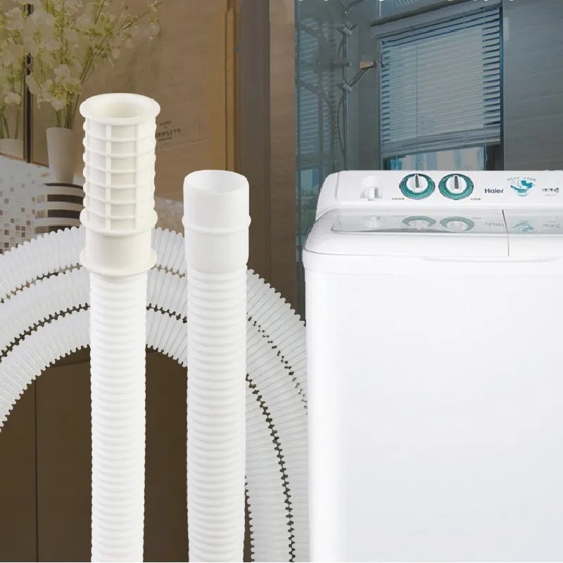 Ống Thoát Nước Nối Dài Màu Trắng Có Kẹp / Ống Nước Linh Hoạt Cho Máy Giặt / Ống Thoát Nước Nhà Bếp / Phòng Tắm