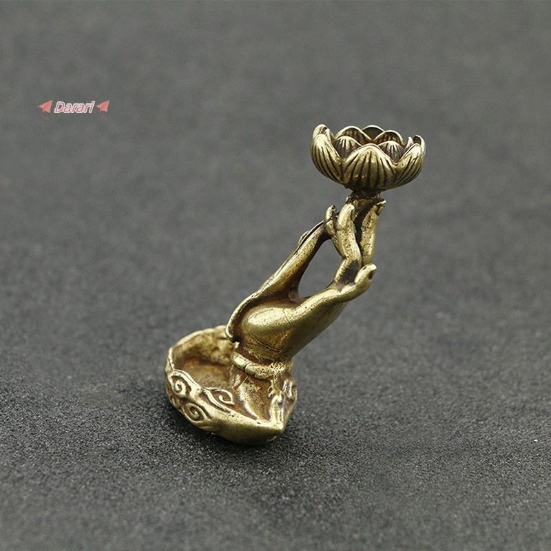 Lư Hương Bằng Đồng Nguyên Chất Hình Hoa Sen Tay Phật