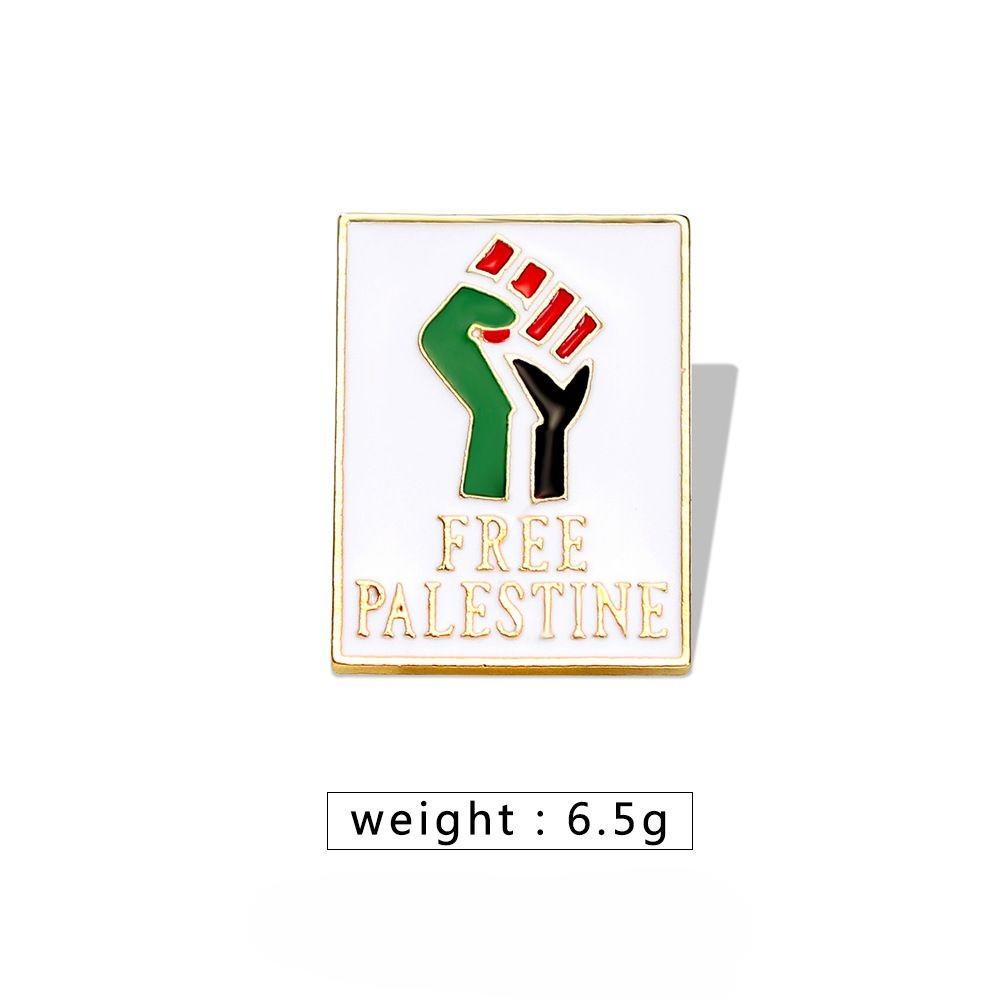 Huy Hiệu Kim Loại Hình Lá Cờ palestine