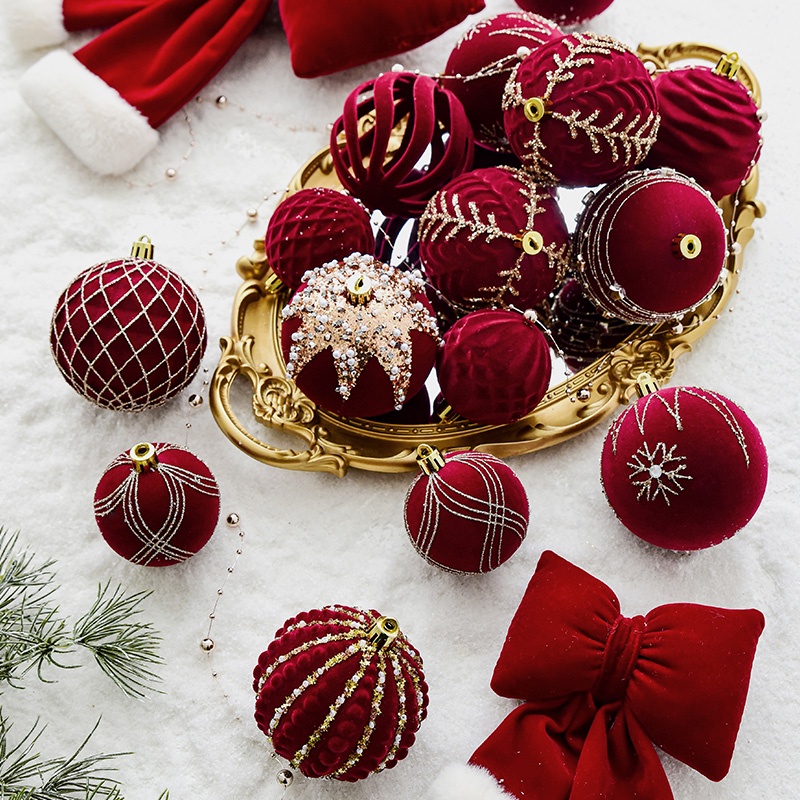 Noki Quả Châu Màu Đỏ Sẫm Trang Trí Cây Thông Noel diy