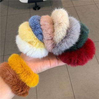 Dây Buộc Tóc Đuôi Ngựa Cao Su Màu Trơn Đính Ngọc Trai Giả Xinh Xắn