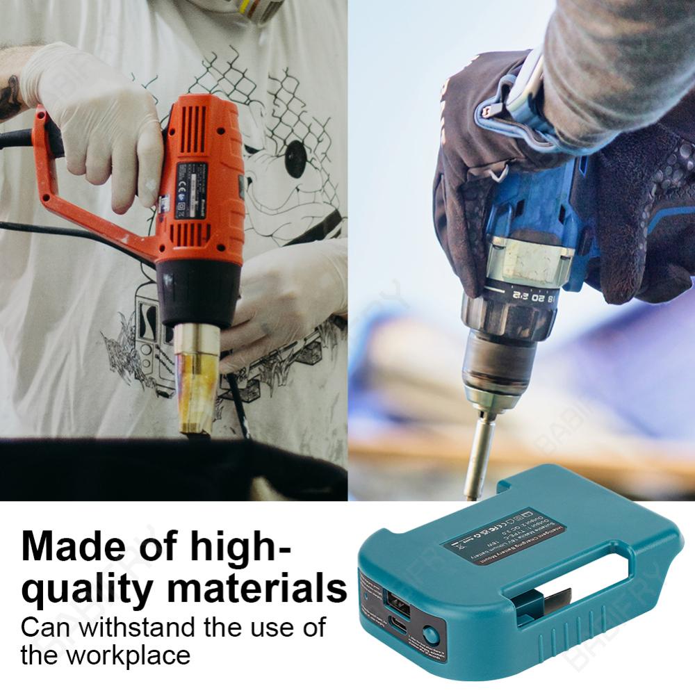 MAKITA Bộ Sạc Pin li-ion 18v qc3.0 + usb type c Thay Thế Cho Pin li-ion pd18w qc3.0