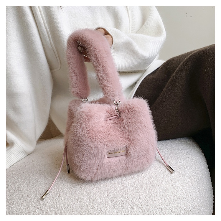 Dongbeauty Túi Đeo Chéo Vai Bằng Vải Lông Thời Trang Thu Đông 2023