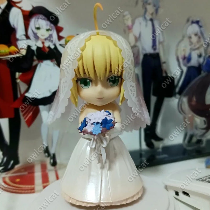 Mô Hình Nhân Vật Saber Altria Pendragon  10cm Wedding Dress Fate Stay Night Heaven's Feel Seber Fate Grand Order FGO Excalibur Blonde PVC Figure Packed in Box GSC