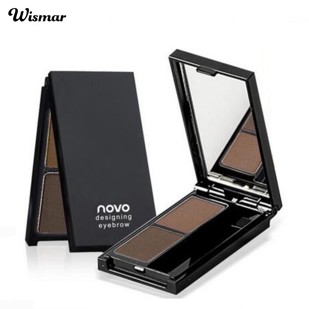 Bộ Bảng Phấn Mắt Và Lông Mày wismar novo 2 Trong 1 Chống Nước Lâu Trôi Chống Mồ Hôi Kèm Cọ Trang Điểm