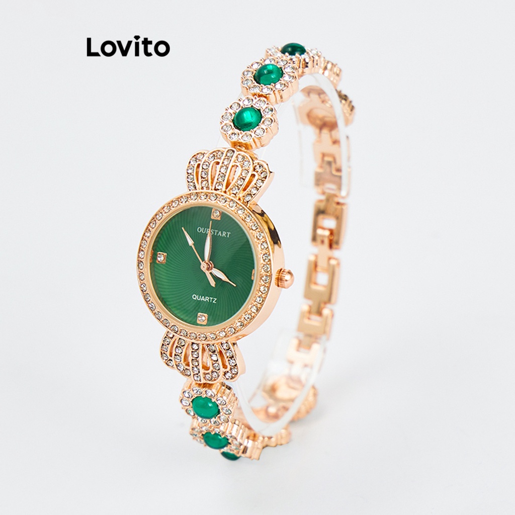 Đồng Hồ Thạch Anh lovito Thời Trang Cho Nữ L69AD062 Màu Xanh Lá
