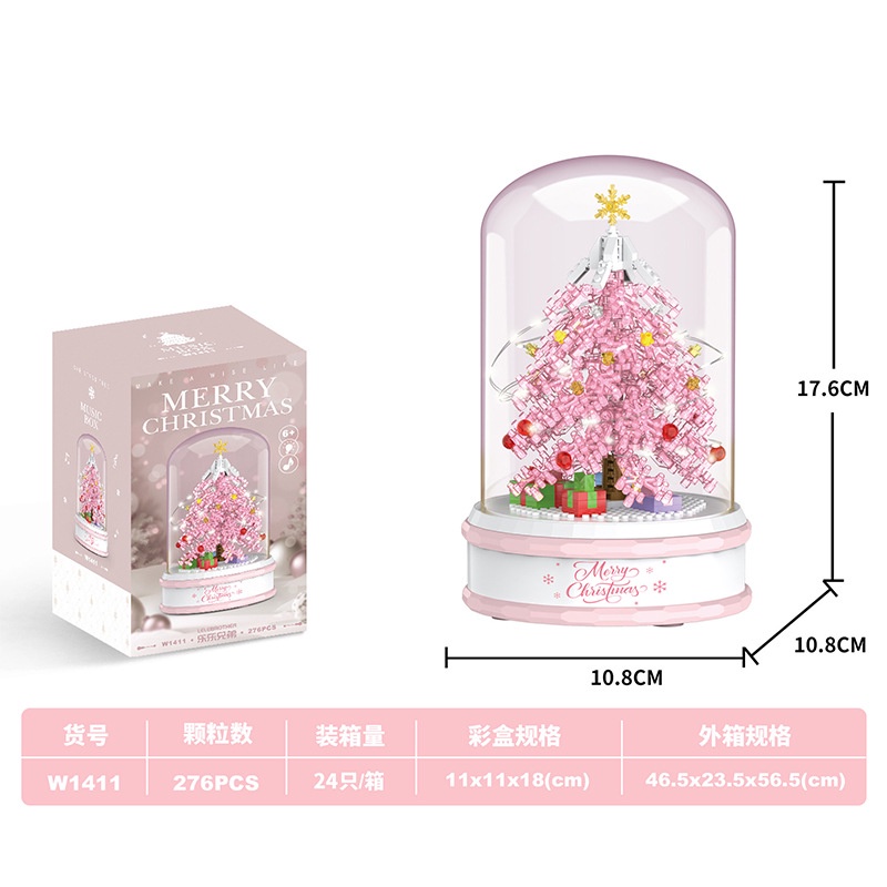 Hộp Nhạc Đồ Chơi Lắp Ráp Hình Cây Thông Giáng Sinh Cho Trẻ Em