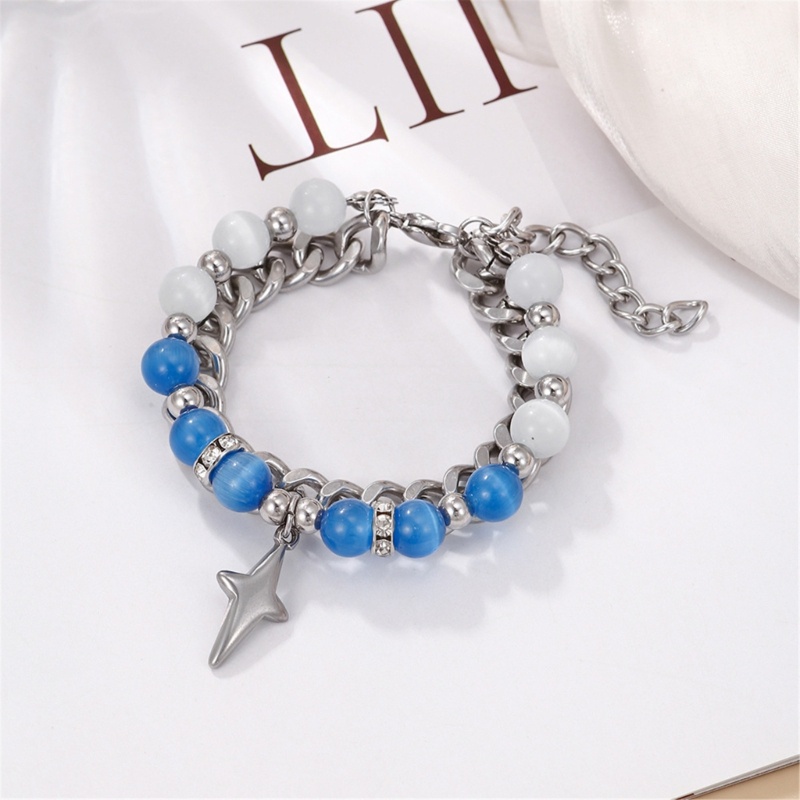 Inf Vòng Tay Chuỗi Hạt Hai Lớp Hình Ngôi Sao Đơn Giản Có Thể Điều Chỉnh Được Thời Trang Dành Cho Cặp Đôi