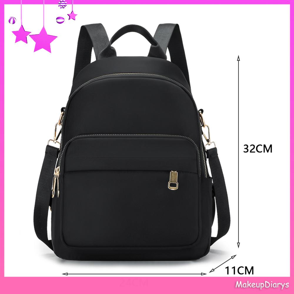 ★ Đồ Trang Điểm Trang Điểm ★ Au Balo Đeo Vai Có Dây Kéo Sức Chứa Lớn Màu Trơn Dành Cho Nữ