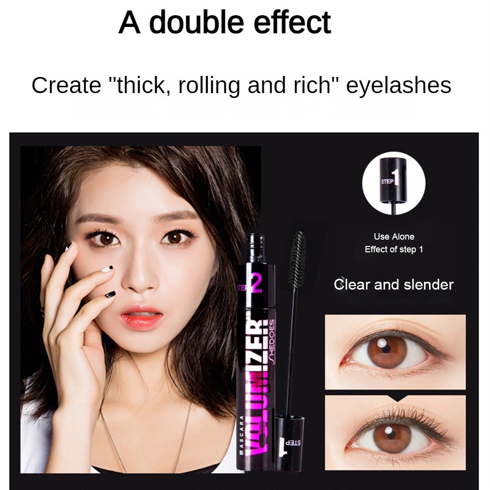 Shedoes Mascara Chống Thấm Nước Lâu Trôi 36H Uốn Mi Dài Chống Nhòe Dễ Trang Điểm Mắt, Mỹ   Dễ Thương
