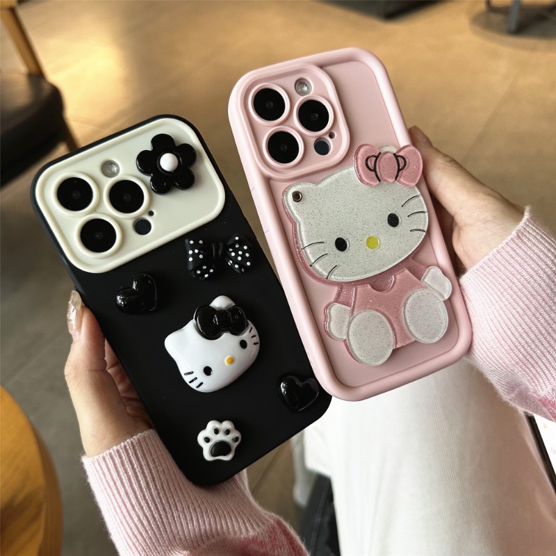 Ốp Điện Thoại Chống Rơi Có Gương Trang Điểm Hoạt Hình Cho iphone 7 7 plus 8 8 plus xs xr 11 12 13 14 15 pro plus promax