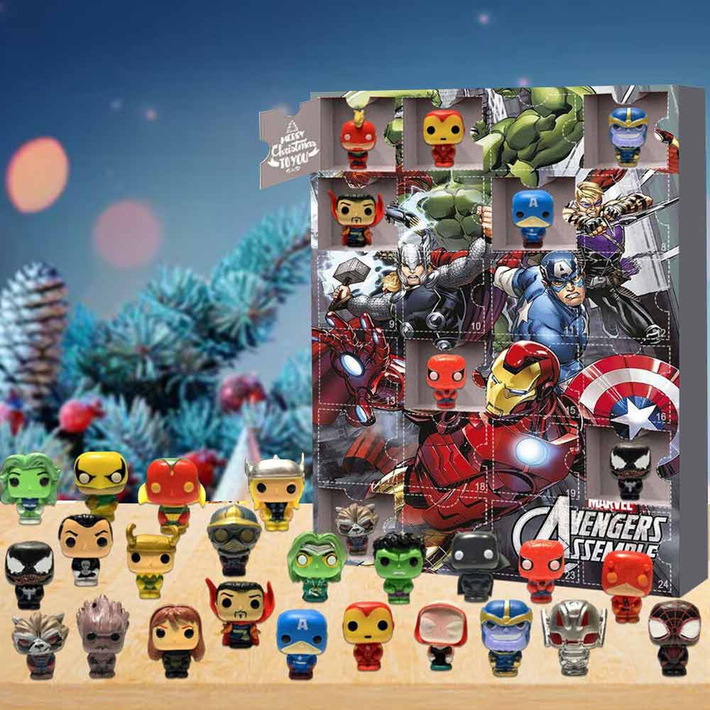24pcs/set Marvel Blind Box Christmas Gifts Kids Avengers Figure Toys Christmas Advent Calendar Countdown Children Christmas Gifts
