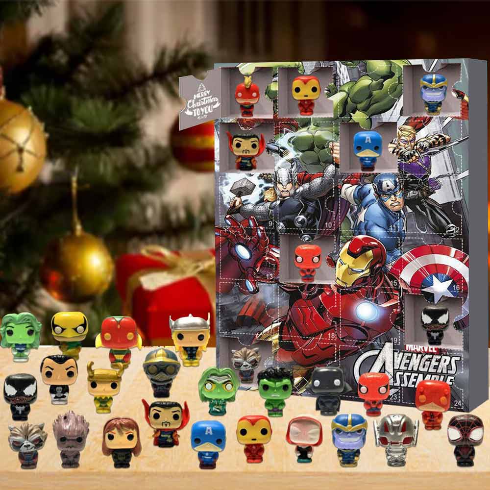 24pcs/set Marvel Blind Box Christmas Gifts Kids Avengers Figure Toys Christmas Advent Calendar Countdown Children Christmas Gifts