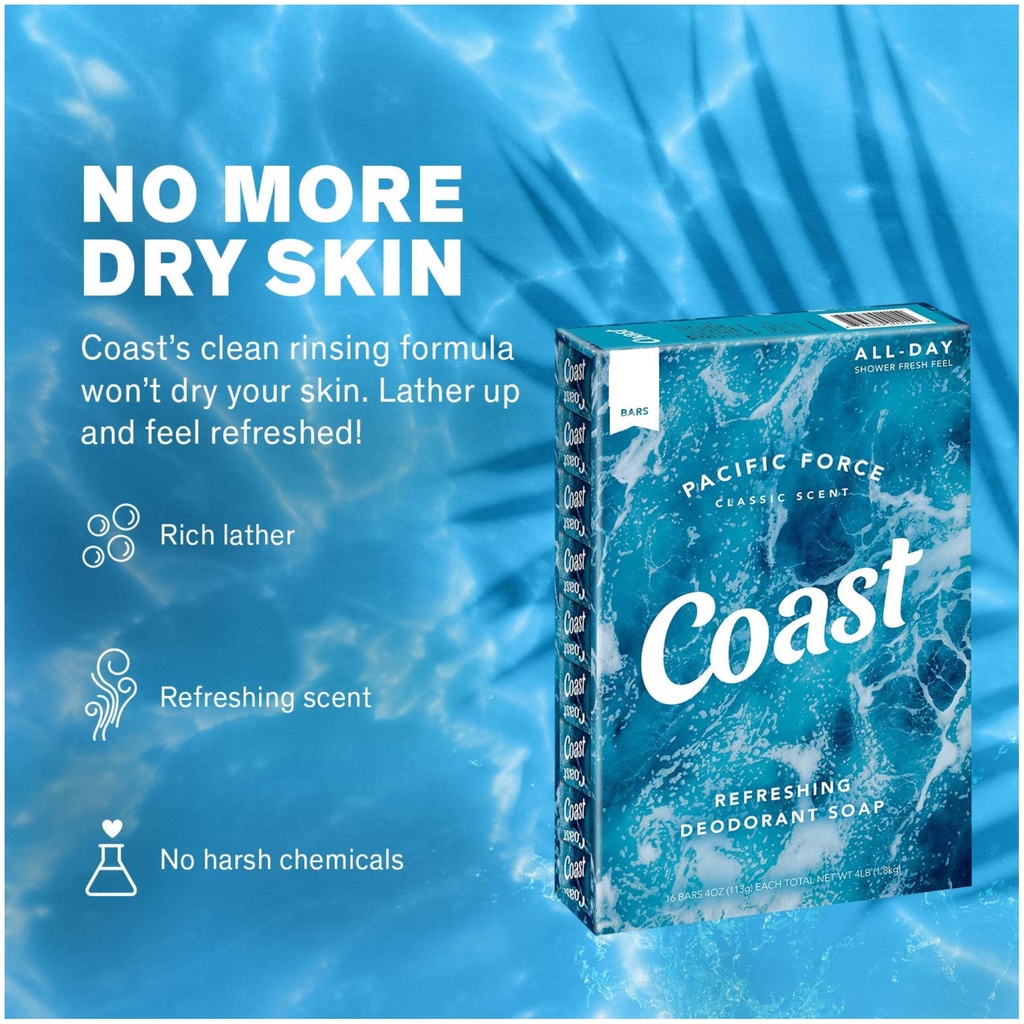 Xà Phòng Coast Mỹ Classic Scent Pacific Ocean 113g - Made In USA