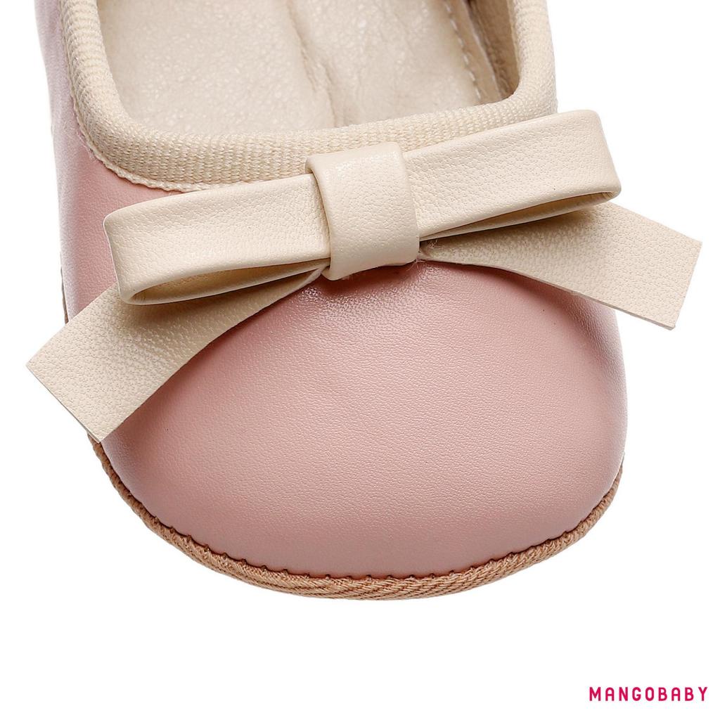 Giày Da pu Đế Phẳng Đính Nơ Cho Bé Gái Tập Đi / Tiệc Tùng / Lễ Hội