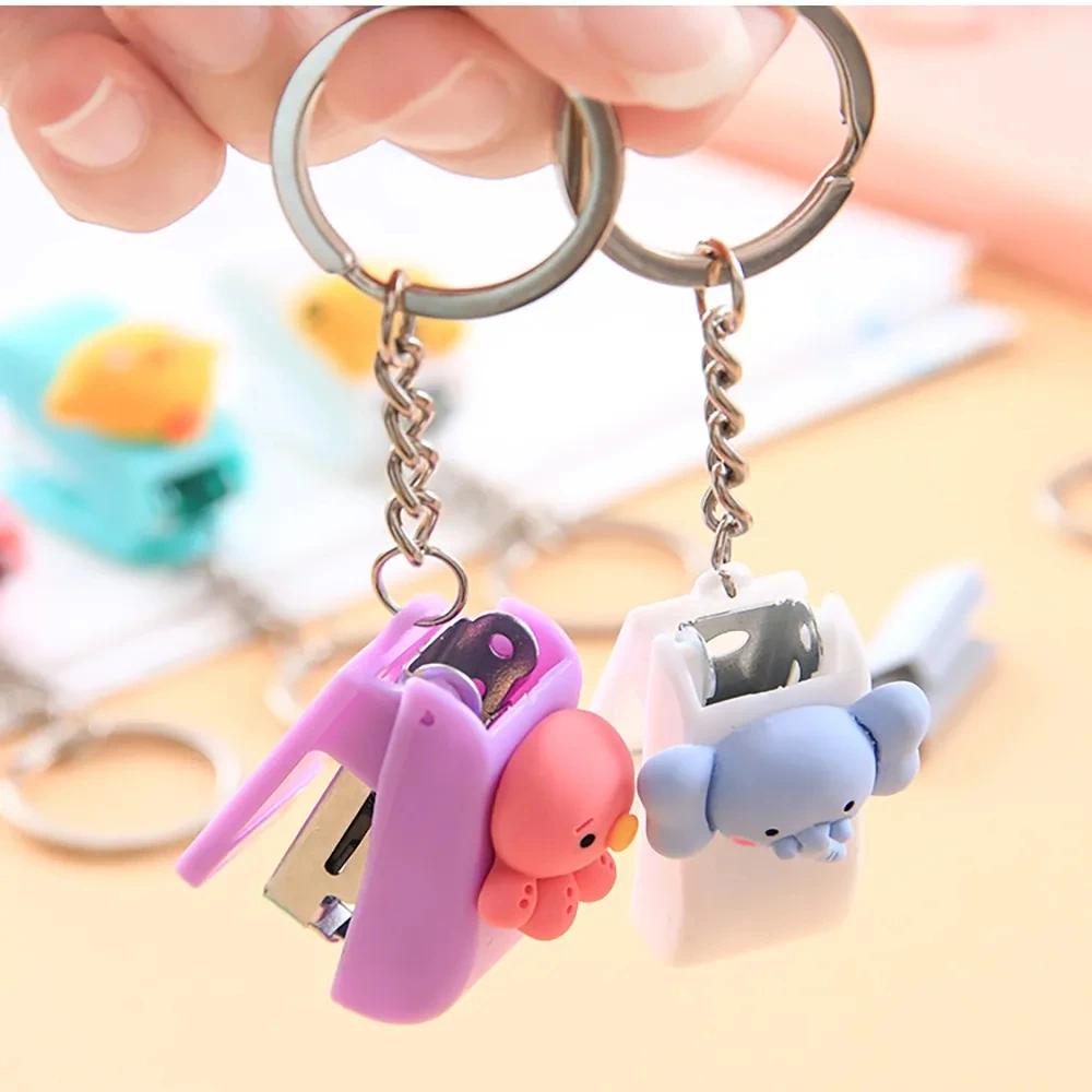 Dễ Thương Kẹp Bấm Giấy mini Hình Động Vật Hoạt Hình Đáng Yêu Kèm 10 Đầu Bấm Tiện Dụng
