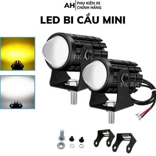 Đèn Trợ Sáng xe may xe điện đèn bi cầu mini bi Cầu đen pha bi cau xe may 2 Màu Cos vàng Pha trắng