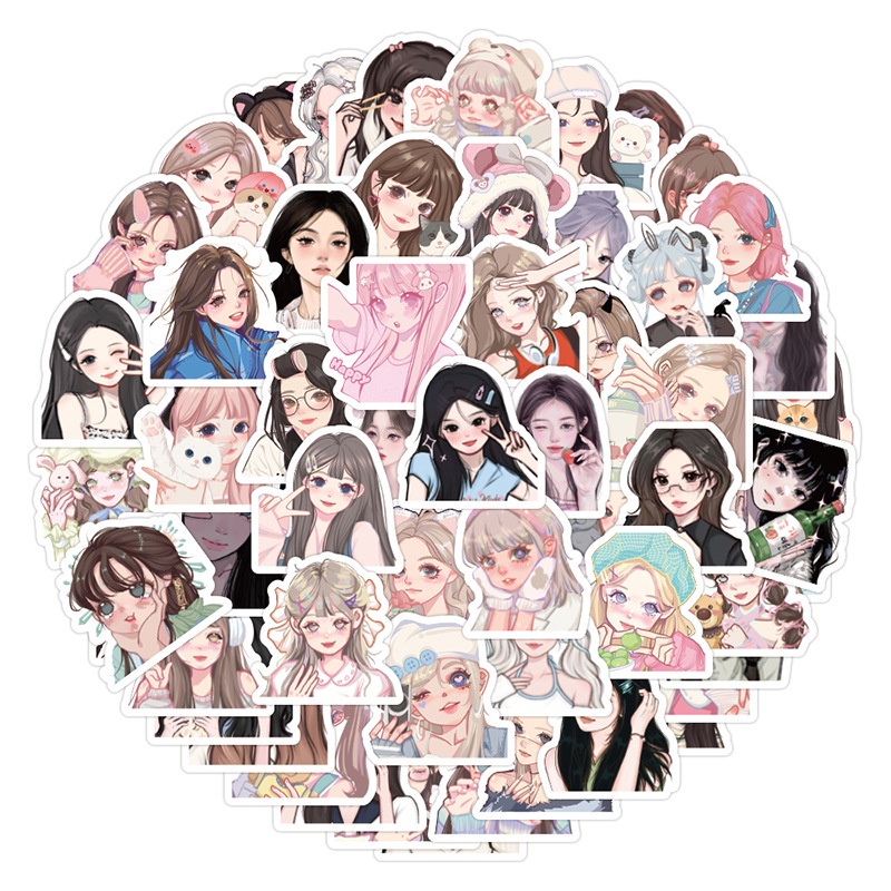 Set 100 Miếng Dán Trang Trí Mũ Bảo Hiểm / Xe Đạp Hình Trái Tim graffiti Dễ Thương