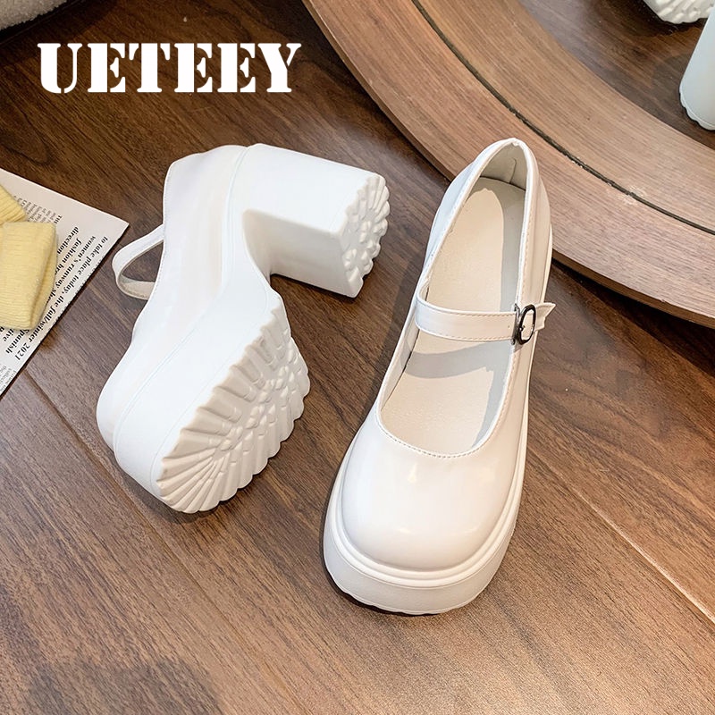 UETEEY  giày búp bê Mary Jane Lolita Đế da mềm đế êm thời trang Nhẹ nhàng Linh hoạt Mềm mại Phối màu tinh tế Thoải mái FLF23B0KHA 46Z231112