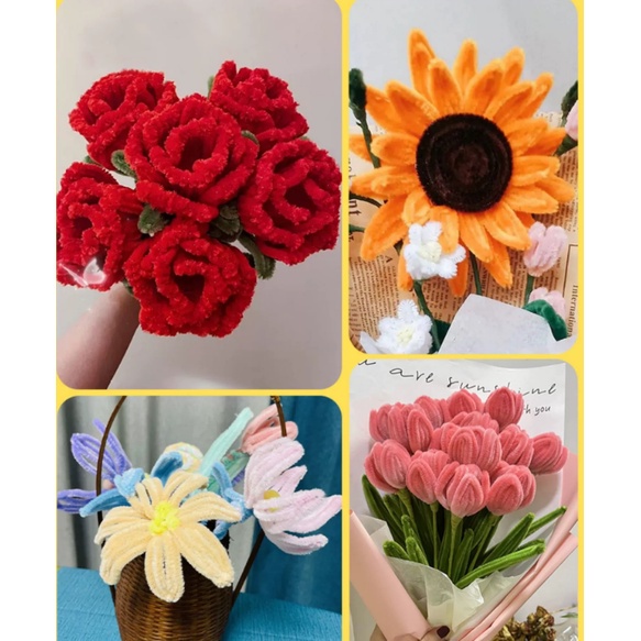 Set 100 Dây kẽm nhung màu pastel làm đồ trang trí handmade, Dây kẽm lông làm đồ chơi thủ công cho bé