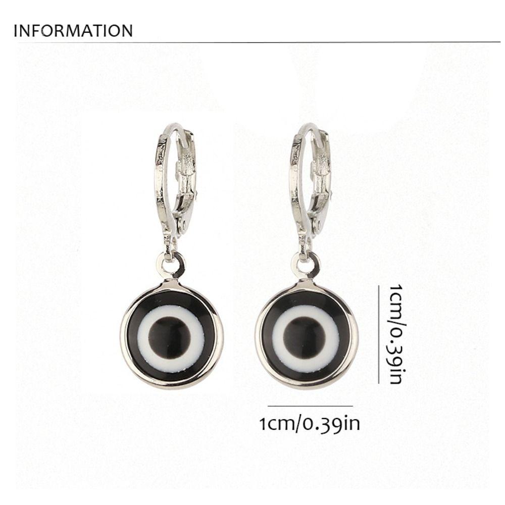 Bliss Khuyên Tai Tròn Hình Mắt Quỷ May Mắn Bằng Bạc Cá Tính unisex