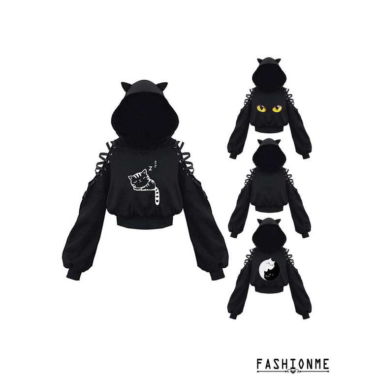 Áo Hoodie Tay Dài Hở Rốn Thời Trang Cho Nữ