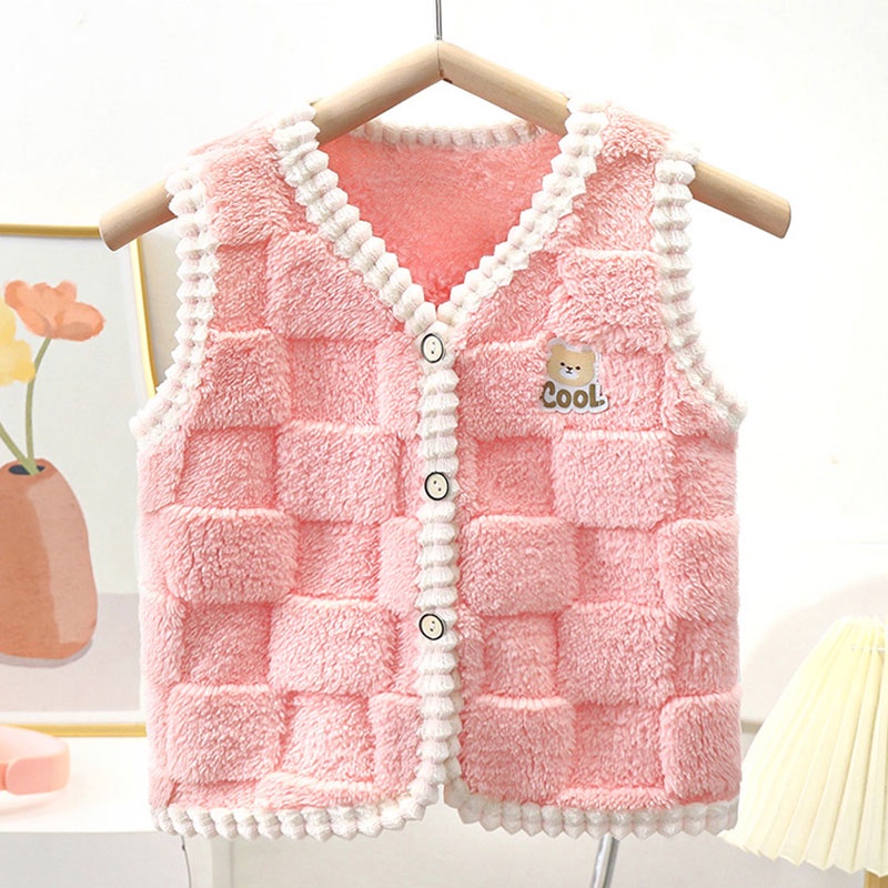 Momo Áo Vest Nhung Dày Hai Mặt Giữ Ấm Thời Trang Cho Bé Trai Và Bé Gái