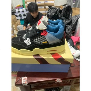 Aa1a giày bóng rổ union x aj4 iv off noir aj4 dc533-001 phong cách retro