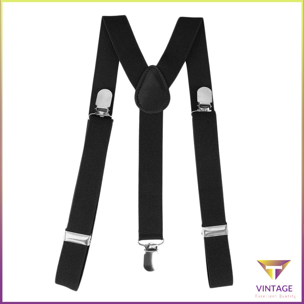 Adjustable Brace Clip-on Unisex Pants Elastic Child Y-back Suspender-Y Black