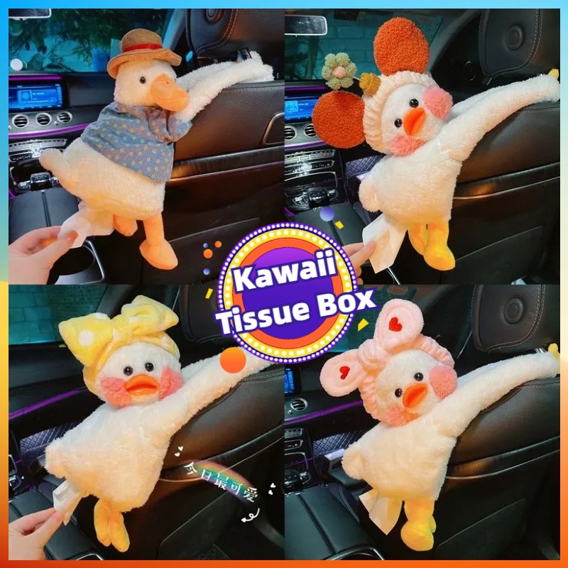 Dễ Thương Hộp Đựng Khăn Giấy Đa Năng Hình Chú Vịt Hoạt Họa Gắn Ghế Ngồi Xe Hơi