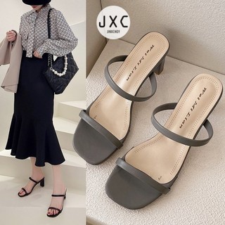 JINxCHOY  Giày Cao Gót Mũi Vuông Thời Trang Mùa Hè Cho Nữ  