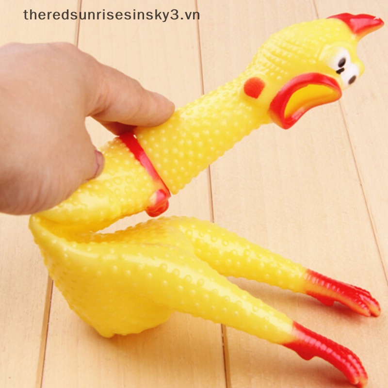 1 Đồ Chơi Bóp Phát Tiếng Kêu Hình Con Gà Màu Vàng Bằng Cao Su Kích Thước 17cm Dùng Làm Quà Tặng Cho Cún Cưng